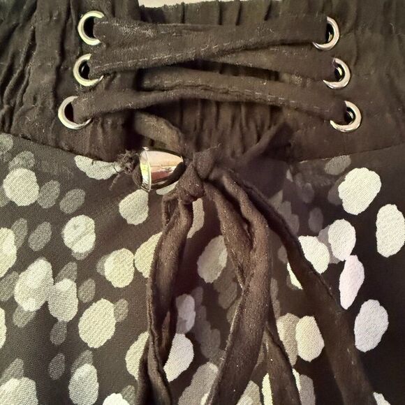 Polka Dotted Lined Flowy Skirt - Picture 3 of 5